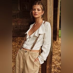Free People Olivia Blouse white size small